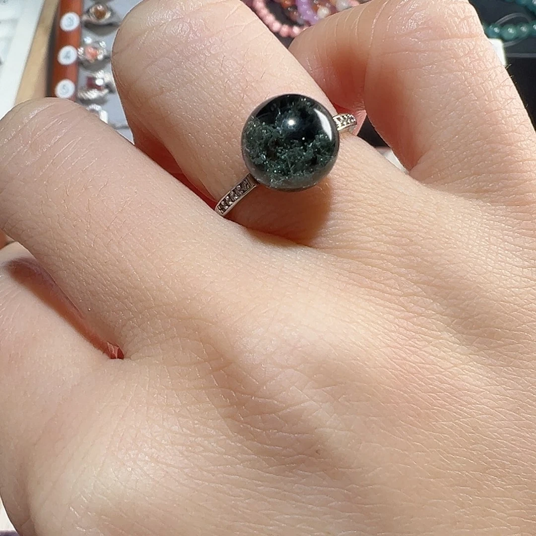 银S925镶嵌戒指水晶