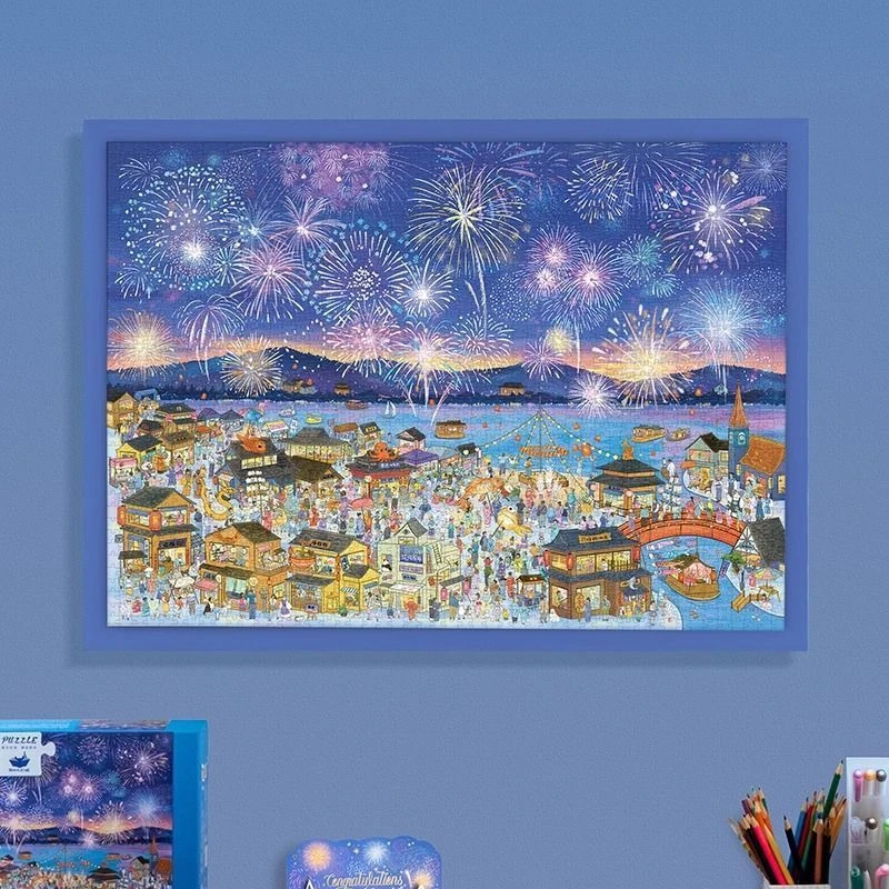 烟花火夜游拼图1000片成人潮玩艺术高难度减压玩具挂画生日礼物