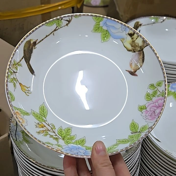 45%以上骨粉骨瓷微瑕琴瑟和鸣8寸4个深盘6666666