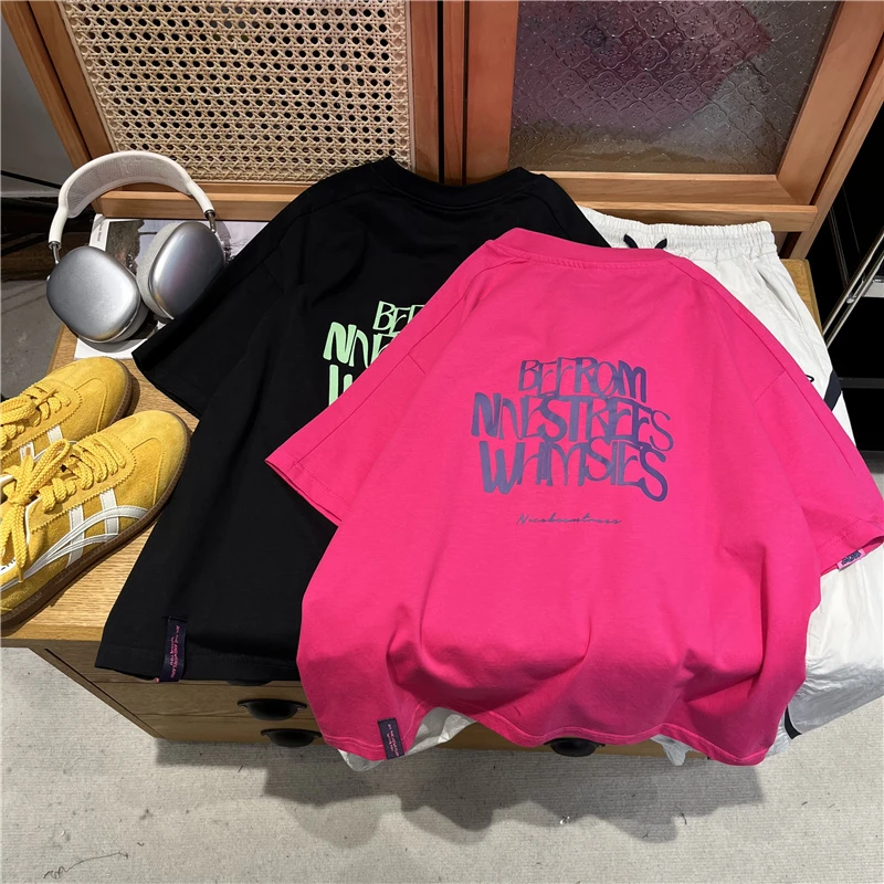 吴小越w1254男童夏款字母无感数码印花棉t恤短袖中大童打底衫