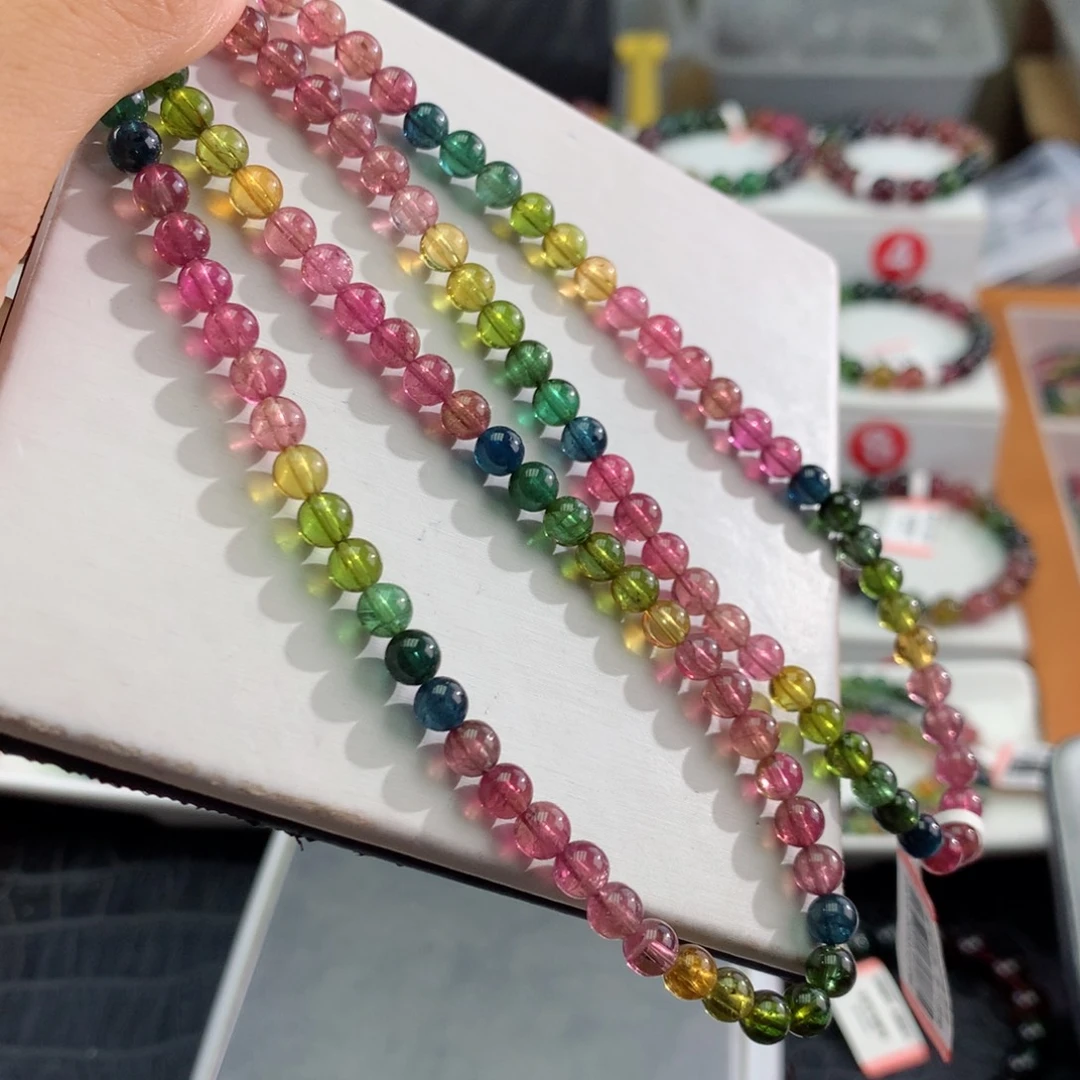 碧玺未镶嵌手链         5.3mm。