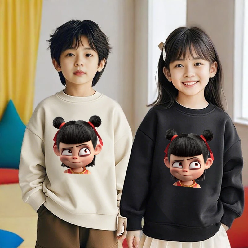 哪吒之魔童闹海儿童圆领卫衣哪吒2周边男童衣服春秋季外套上衣潮