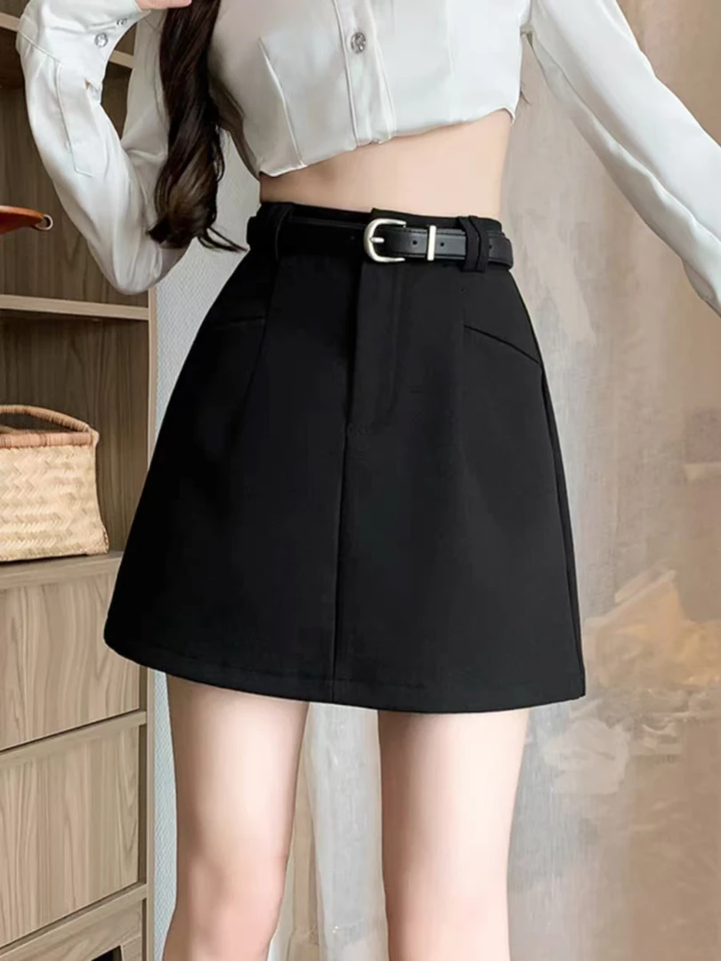 高腰显瘦A字半身裙女春夏百搭西装短裙小个子包臀裙