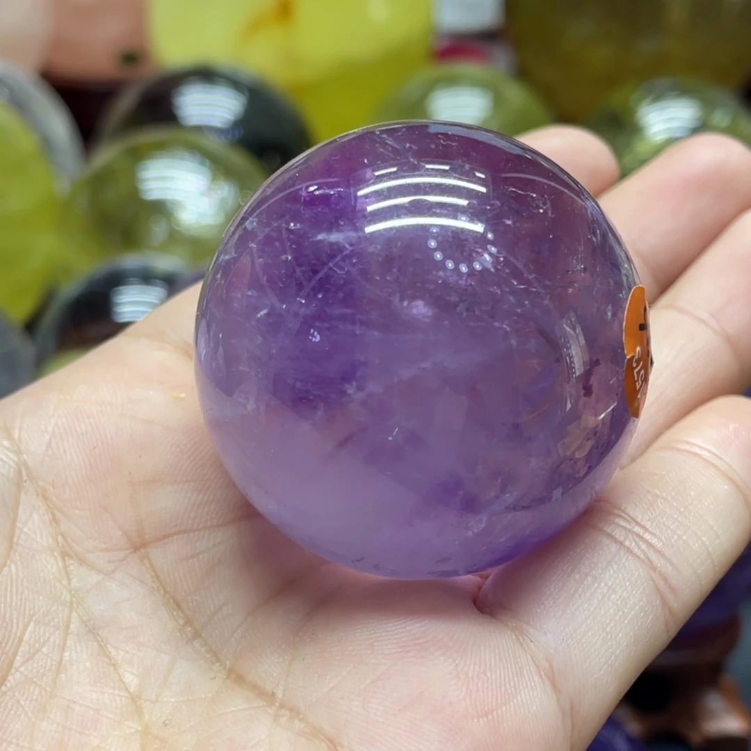 未镶嵌珠宝半成品水晶MM紫水晶球C1573