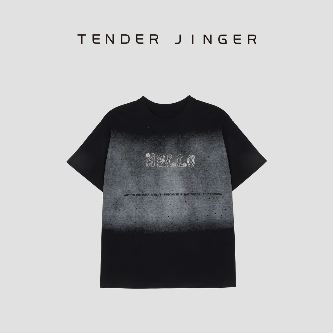 Tender Jinger小众圆领宽松ins短袖T52YF80595