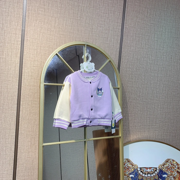 AR161    宝宝紫色拼接棒球服加绒外套