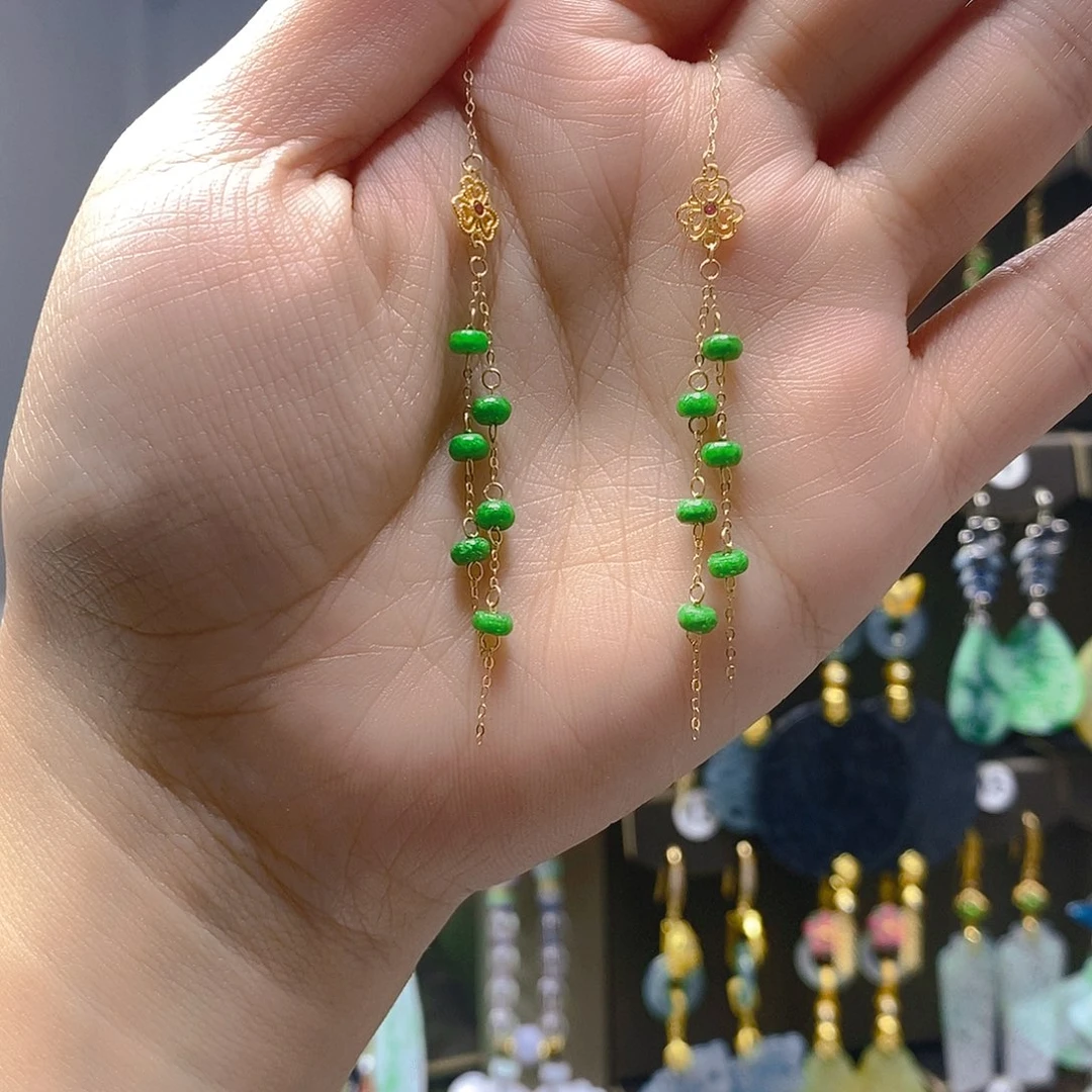 颈饰18K金镶嵌翡翠翡翠