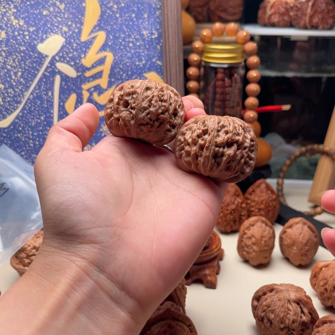 文玩核桃把件43磨盘
