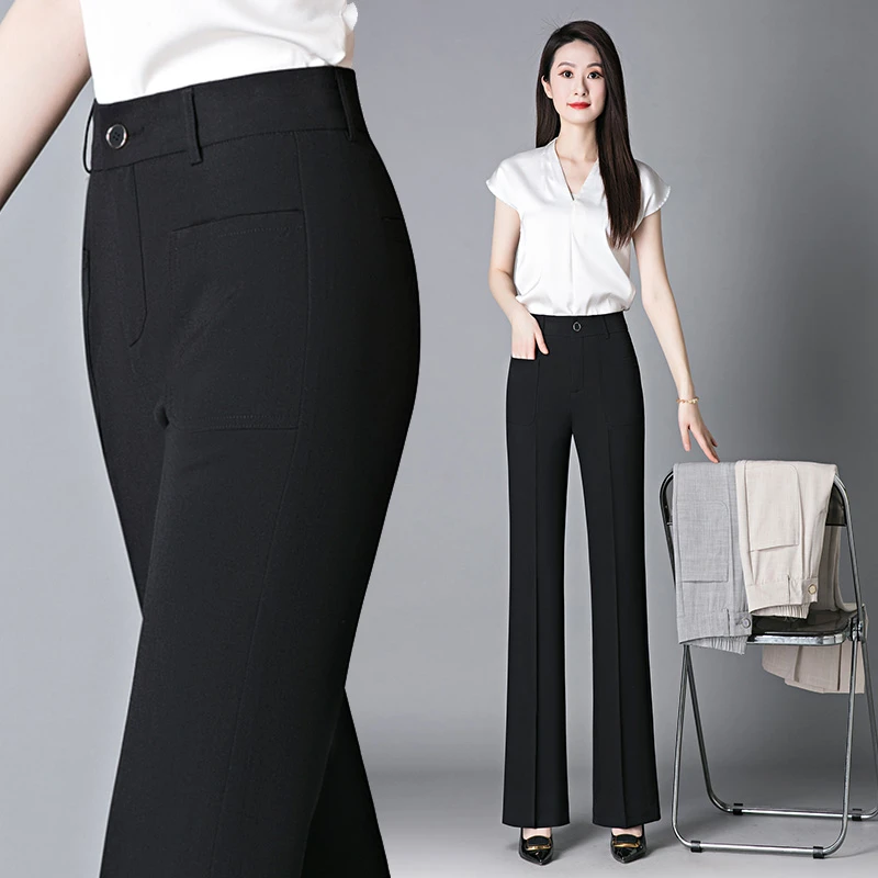 微喇裤显瘦筒喇裤夏季新款高腰宽松百搭气质垂感时尚休闲长裤女士