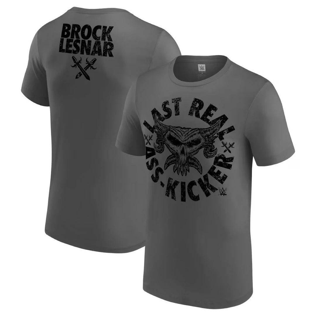2025新款猛兽布洛克莱斯纳Brock Lesnar摔跤圆领宽松纯棉短袖T恤