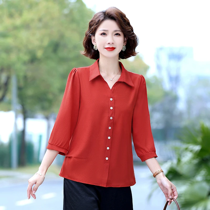 七分袖衬衫女2025春新款时尚百搭设计感小众衬衣洋气显瘦气质上衣