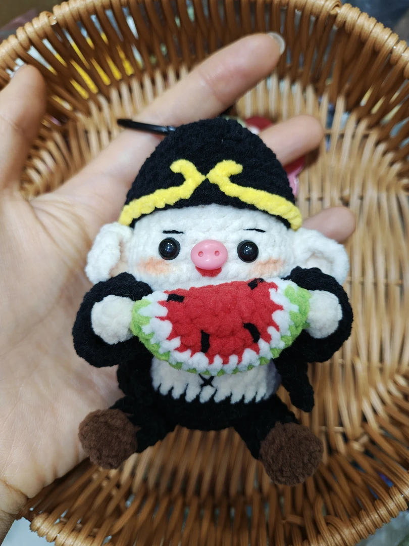 猪八戒成品纯手工钩织挂件  呵呵手作