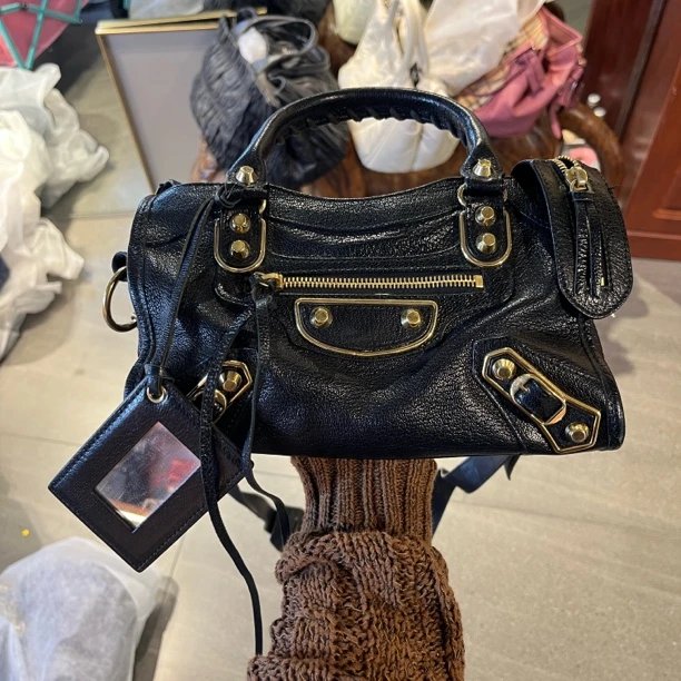 95新 Balenciaga/巴黎世家 复燃精选/黑金citymini斜挎包