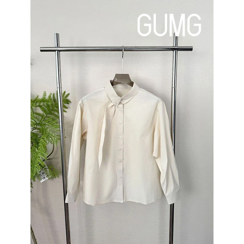 【女装优选】GUMG-法式围巾领长袖衬衫GM20396