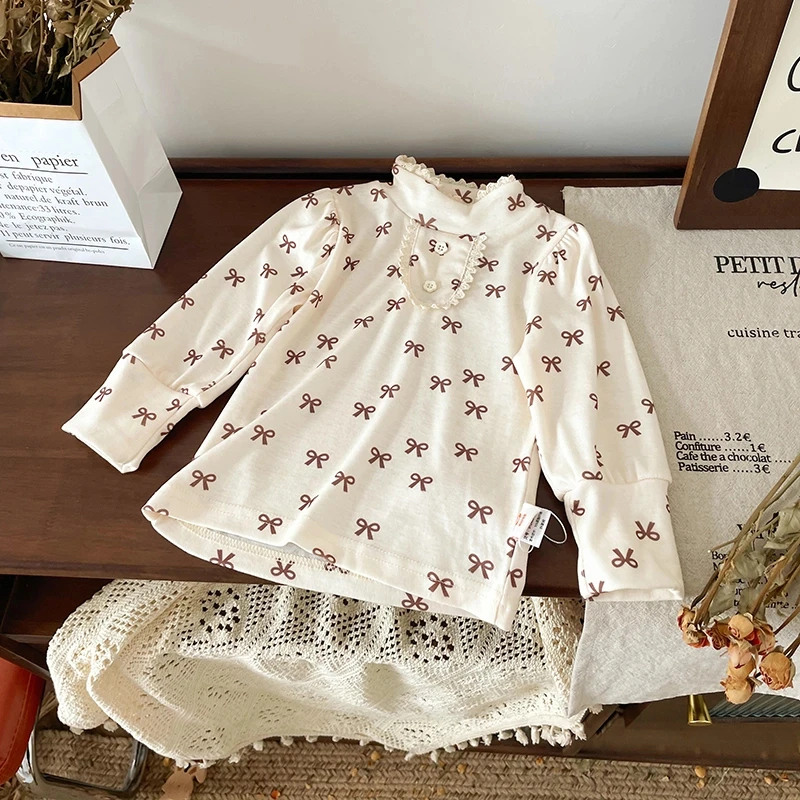 【现货】QY246842春秋新款儿童T恤女童打底衫宝宝百搭上衣长袖秋款