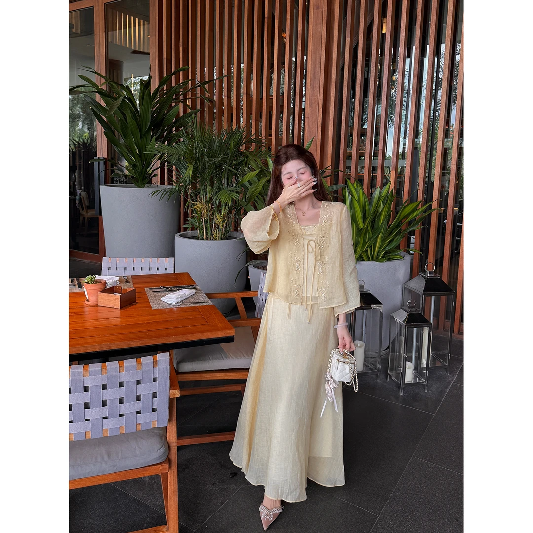 GA盈瓷【禅云蜜语】重工刺绣苎麻套装25SS0518/25SS0519/25SS0389