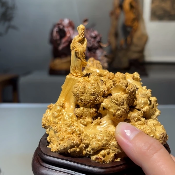 清***水黄杨木东坡摆件作品