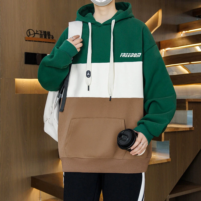 2025春季新款青少年连帽卫衣潮流时尚上衣初中高中学生外套男生