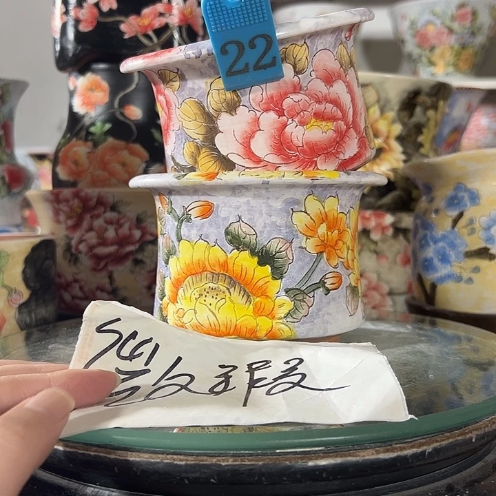 景德镇幸运花盆手绘韩式花盆
