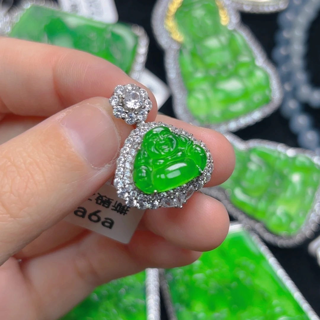 翡翠颈饰银S925镶嵌佛公