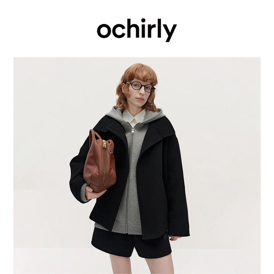 【达人】ochirly欧时力澳进口美丽诺羊毛双面呢风衣外套