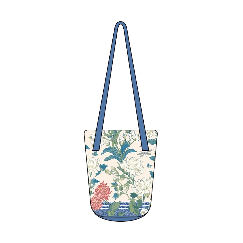 弘娜X色彩探险家新款繁花似锦细肩带水桶包单肩斜跨休闲大容量包