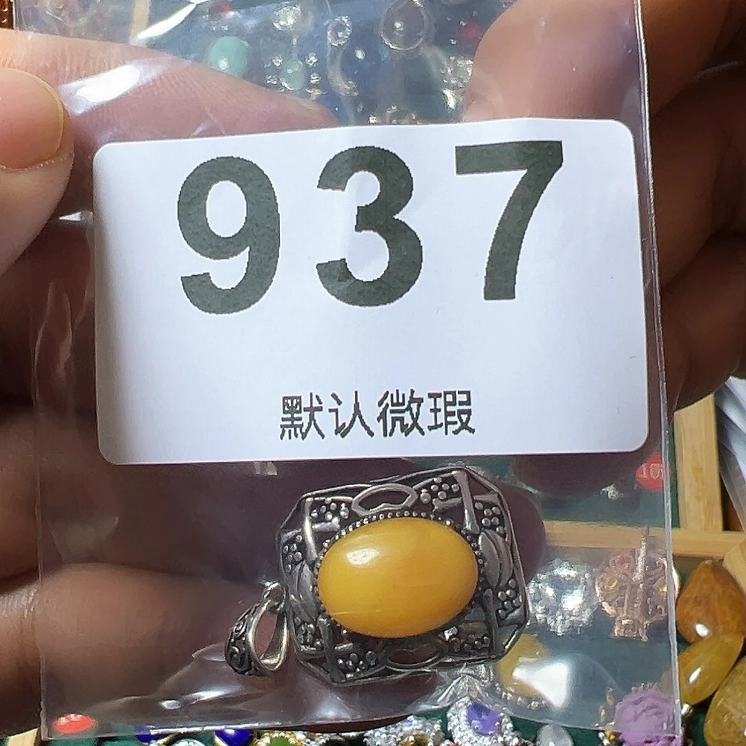 蜜蜡颈饰银S925镶嵌耶*