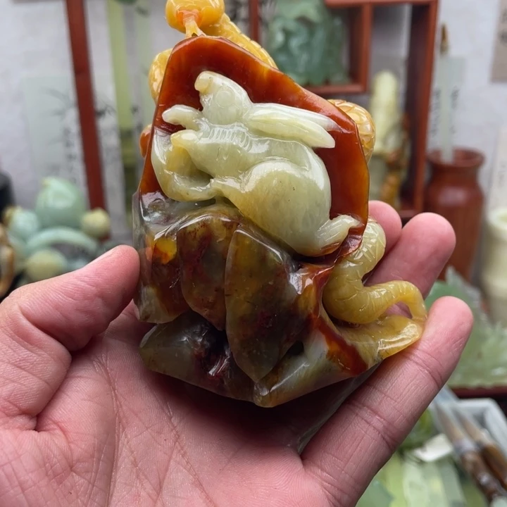 岫玉未镶嵌四大名玉摆件