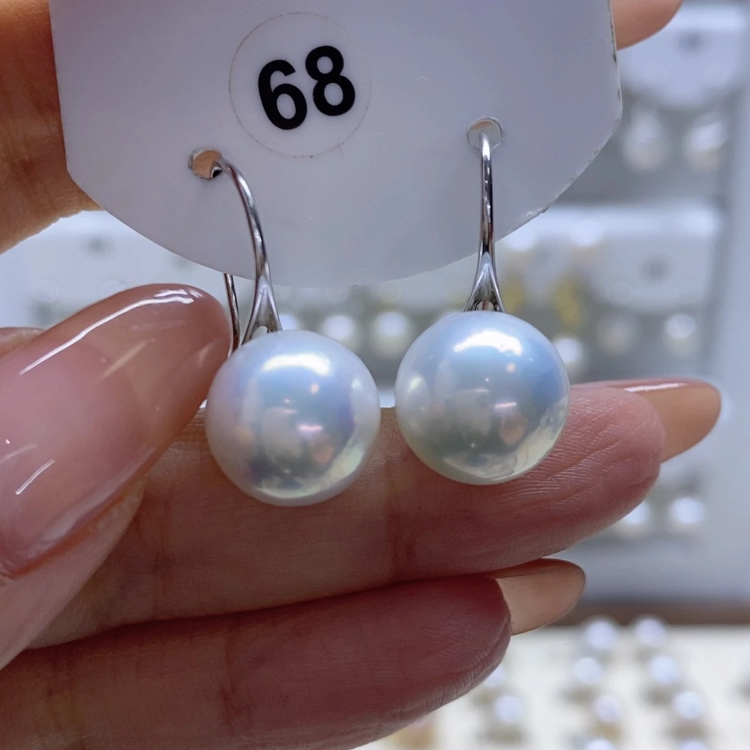 淡水珍珠耳饰银S925镶嵌