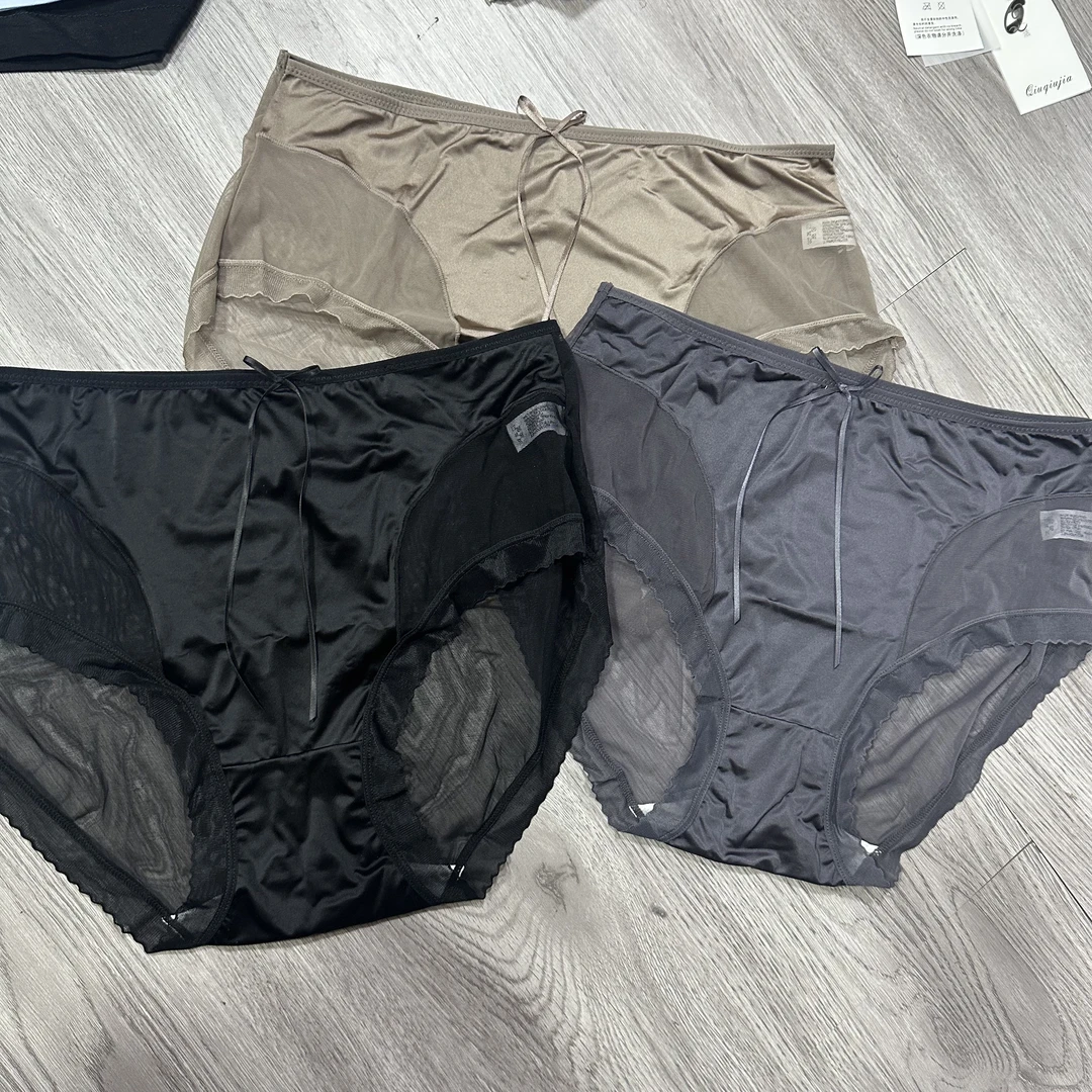 Phm性感缤秘缎面网纱小裤裤三条装SM 077