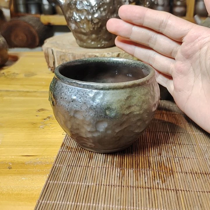 坭兴陶纯柴烧全手工茶杯200C