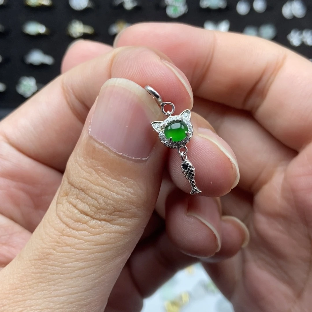 翡翠银S925镶嵌颈饰