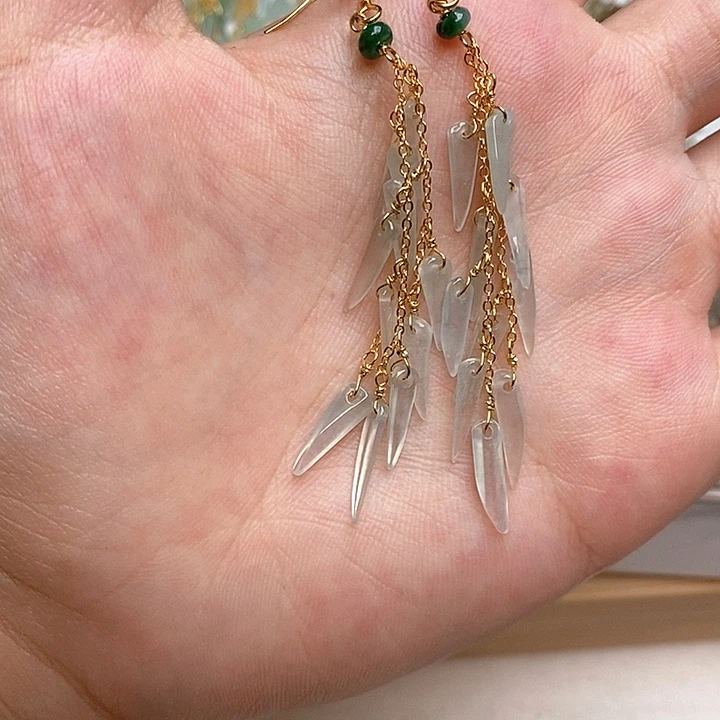 翡翠银S925镶嵌耳饰