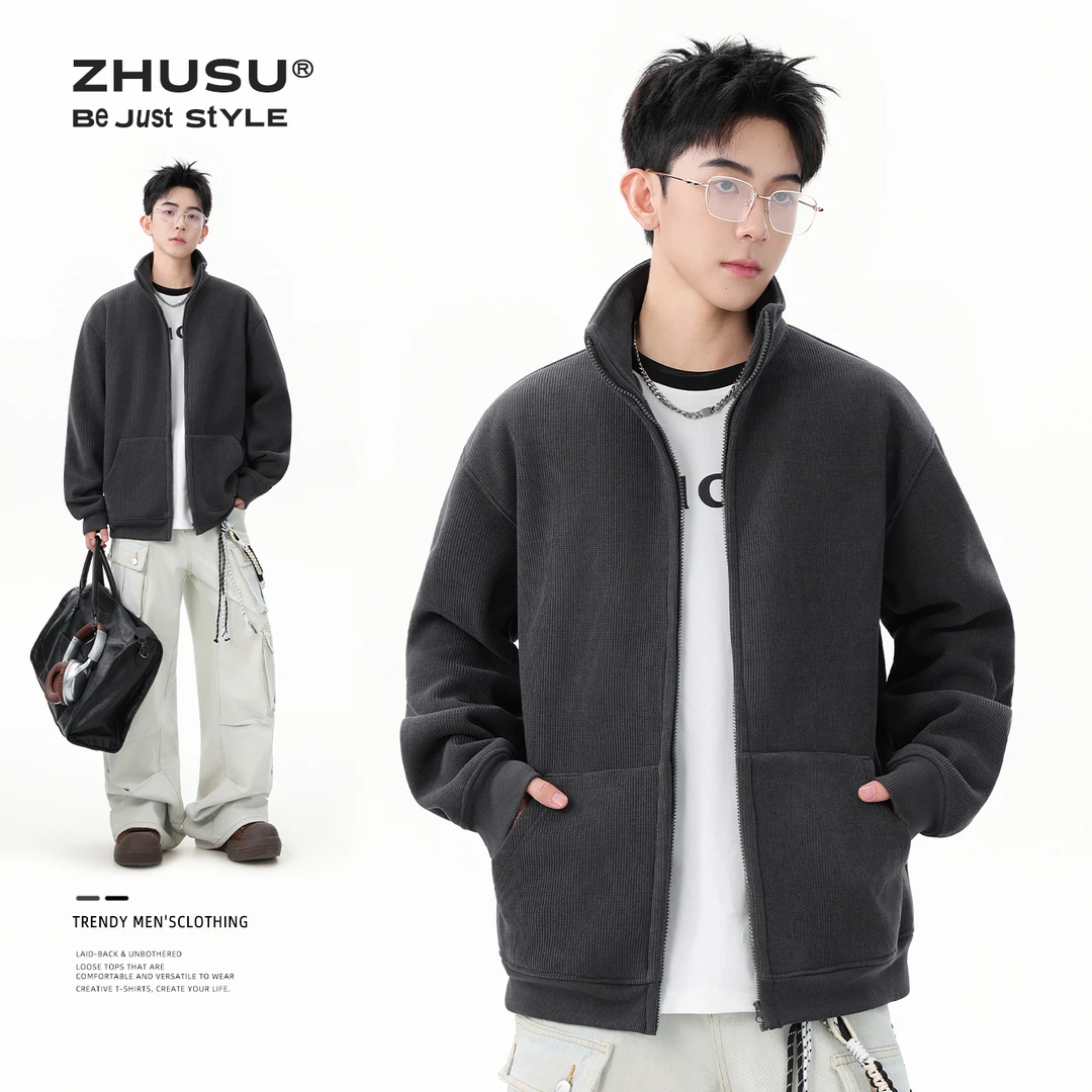 卫衣男士加绒加厚衣服秋冬保暖男装灯芯绒外套男冬季休闲开衫上衣