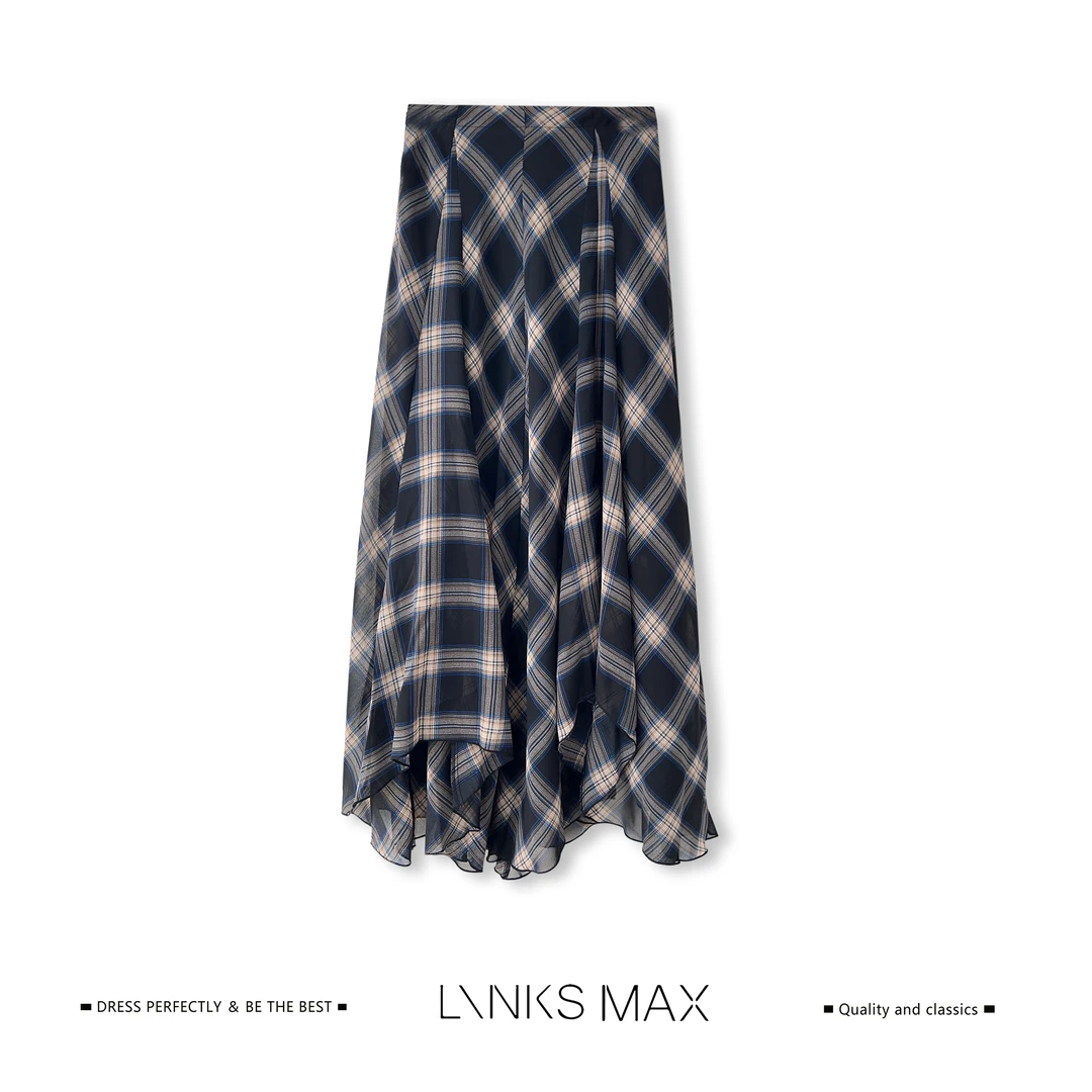 Links Max【可可专属】定染不规则错落飘逸度假风格纹半身裙60995