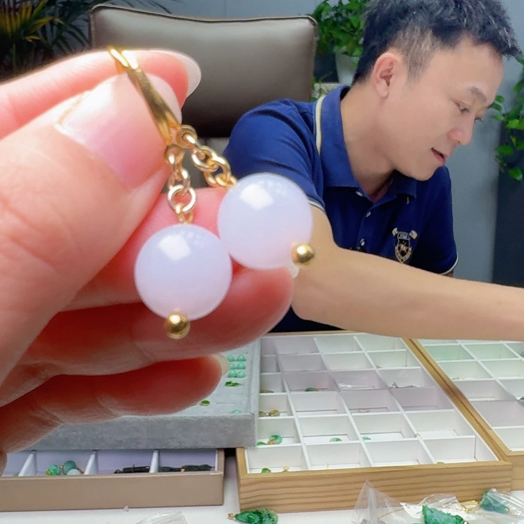 翡翠银S925镶嵌耳饰多样性发货其一