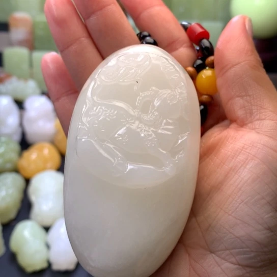 石材方解石手把件