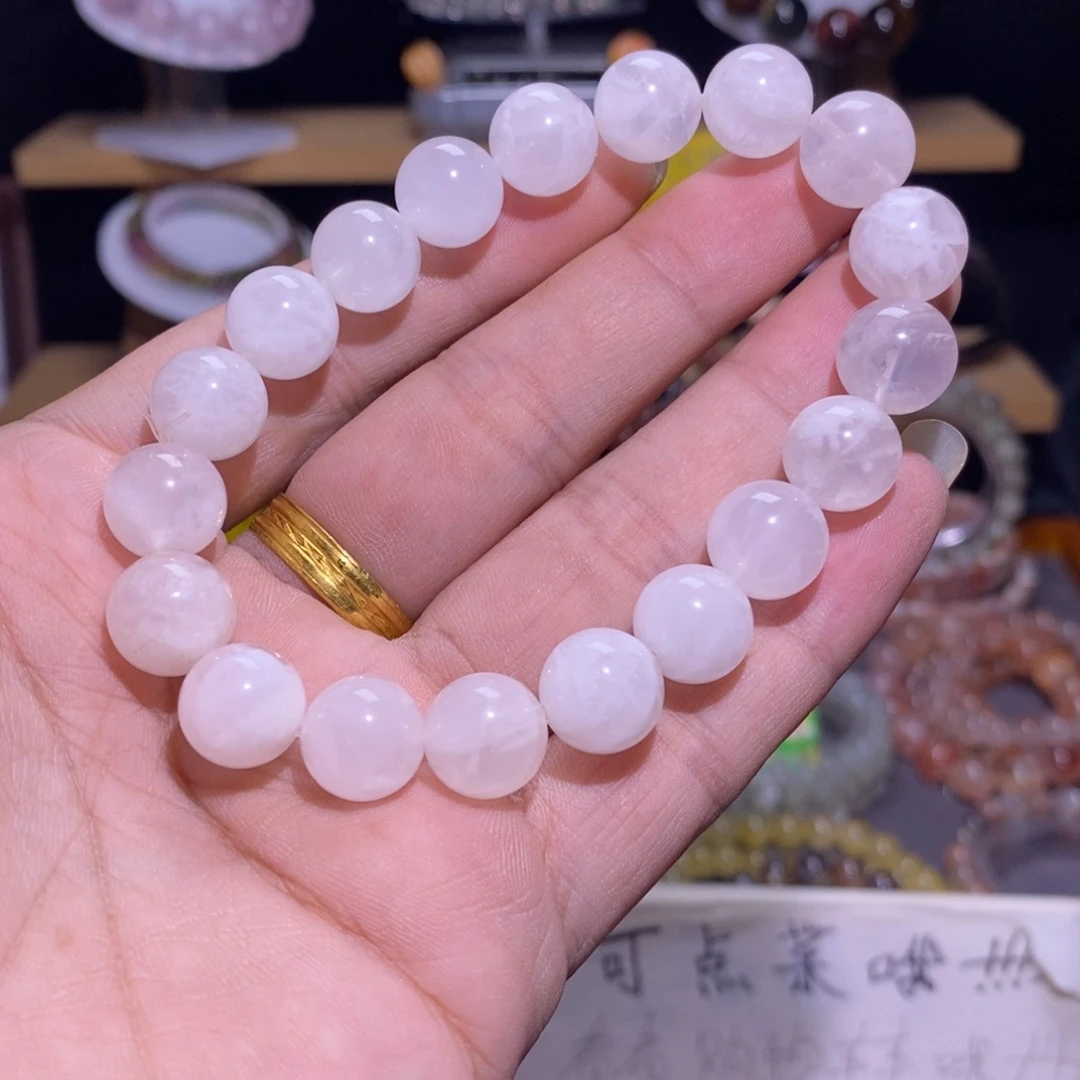 未镶嵌手串水晶20 白雪花幽灵 11+