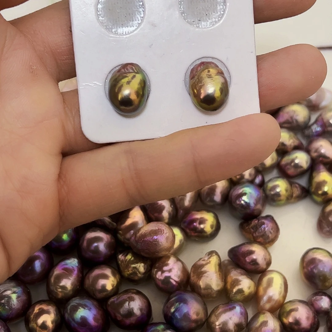 淡水珍珠耳饰未镶嵌奶**糖