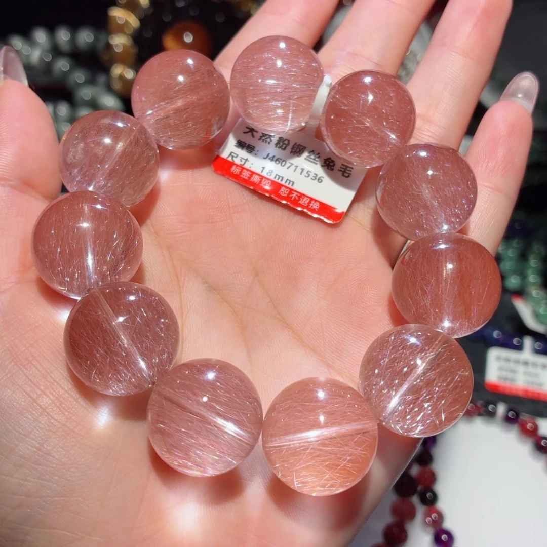 水晶未镶嵌手链粉兔毛手链