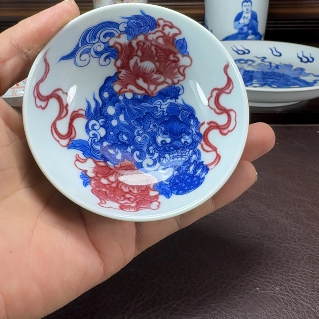 刷***刷瓷片当代景德镇陶瓷手绘茶具