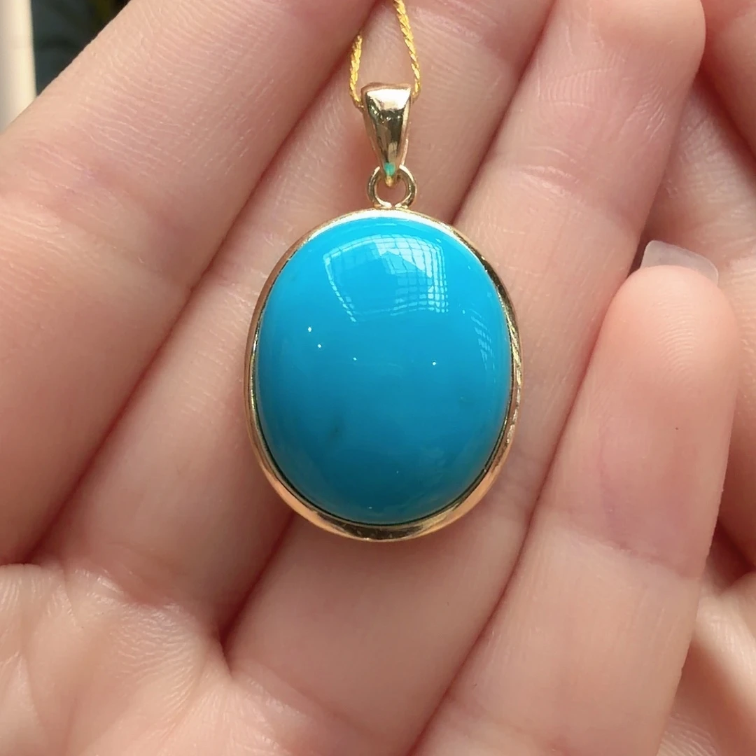 绿松石银S925镶嵌颈饰