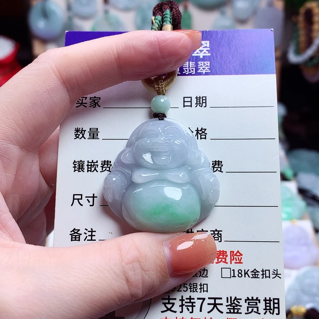 翡翠未镶嵌颈饰佛公23