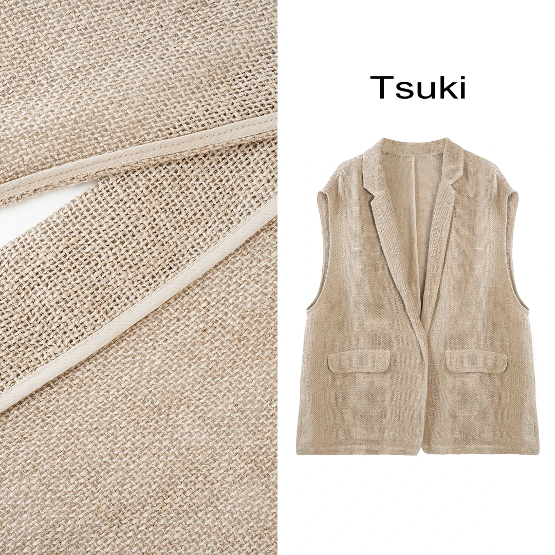Tsuki 老钱风雨露麻西装马甲 NL248XC955