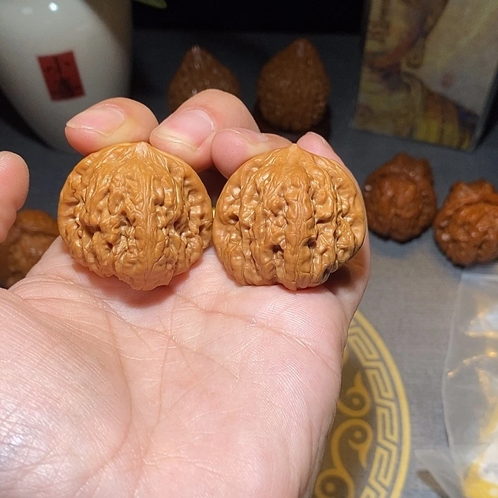 把件文玩核桃全品无修37尺平谷凹底