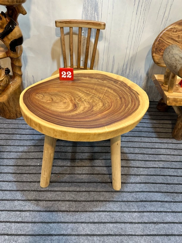 原木木质工艺角几边几阳台创意客厅矮凳凳子餐桌桌椅实木桌