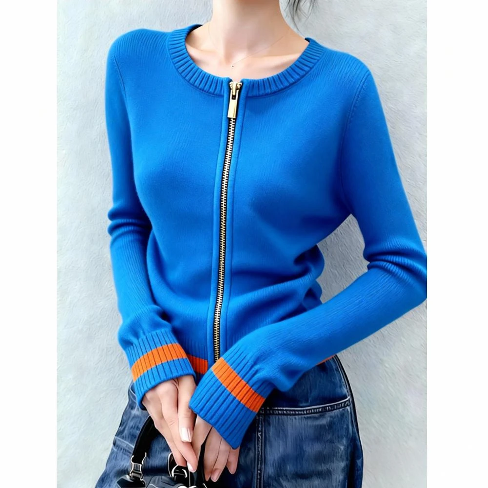 休闲韩版时尚气质圆领针织衫女装爆款2025秋冬季新款百搭长袖毛衣