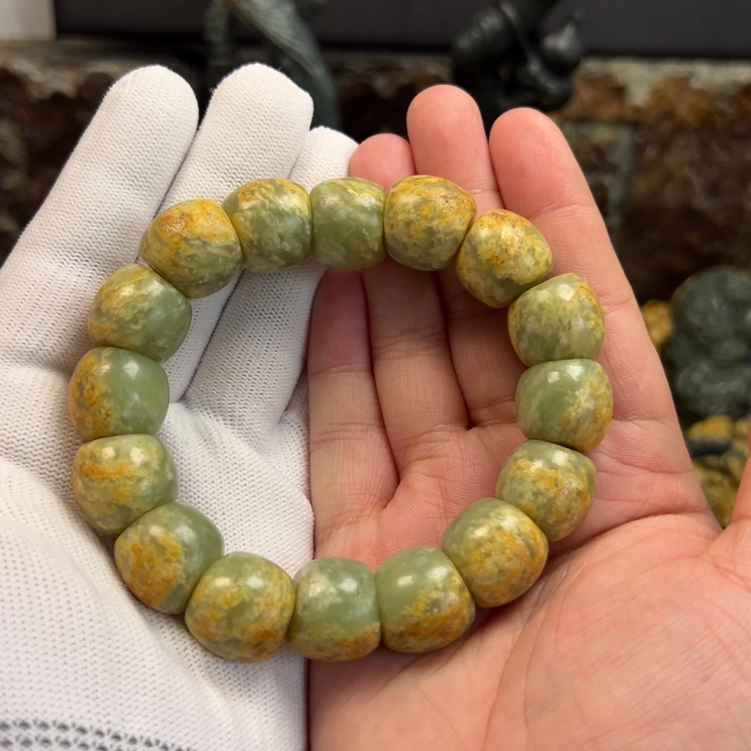 觉***者岫岩河磨玉（透闪石质玉）未镶嵌手串