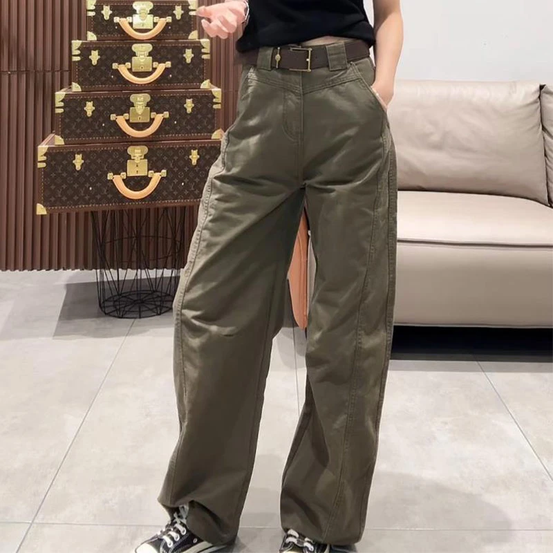 2025年春秋夏季新款韩版时尚宽松百搭工装裤女阔腿洋气复古休闲裤