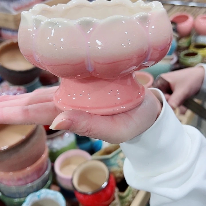 有孔，凑单福利满10元发货陶瓷多肉花盆！